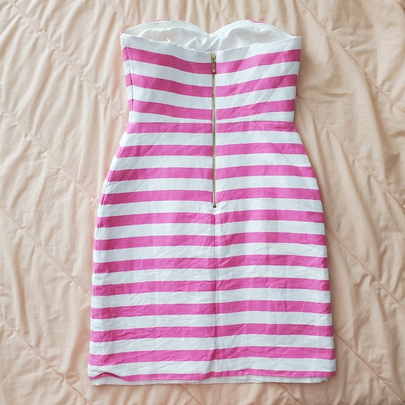 COPY - NWOT Kate Spade Betsy Pink White Striped Cocktail Dress Above Knee Strap… - Picture 4 of 11